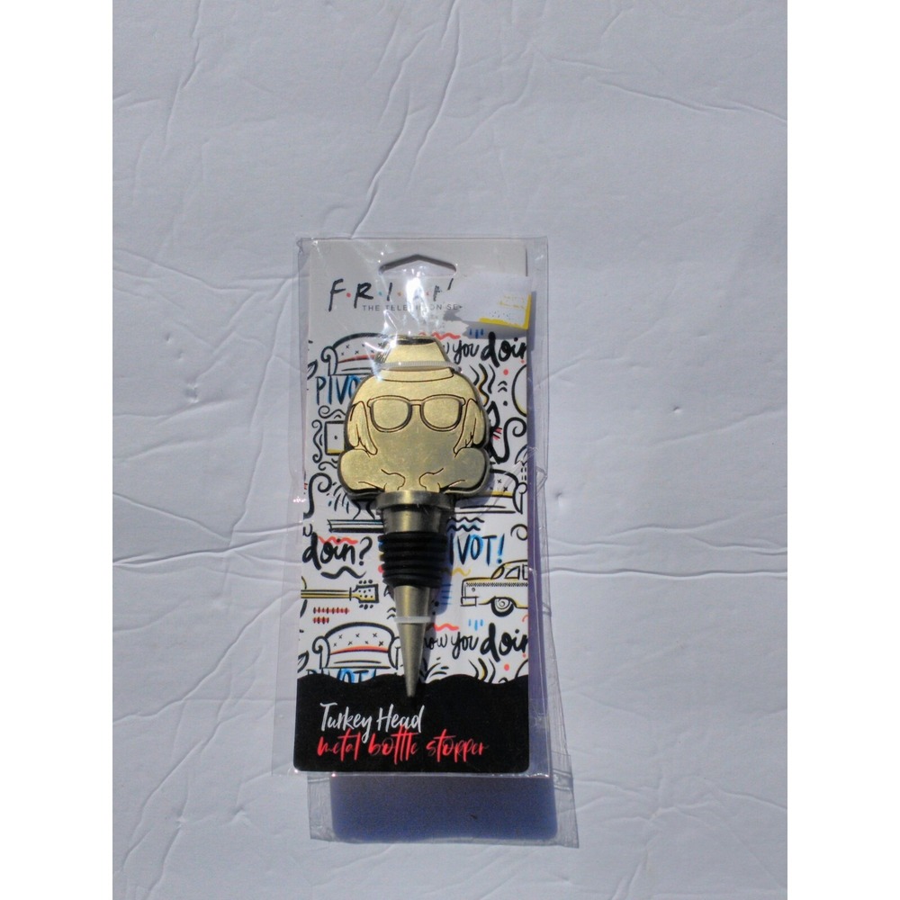 Friends TV Show Turkey Head Metal Bottle Stopper Novelty Gold ICUP 18824 NEW